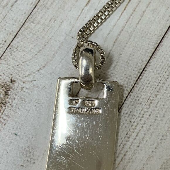 Sterling Silver Pink Shell MOP Necklace - Picture 3 of 4